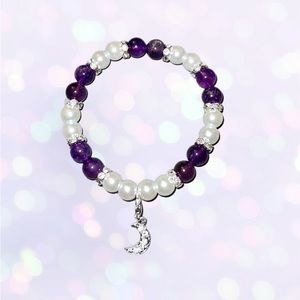Amethyst and Pearl Bracelet with Star Charm